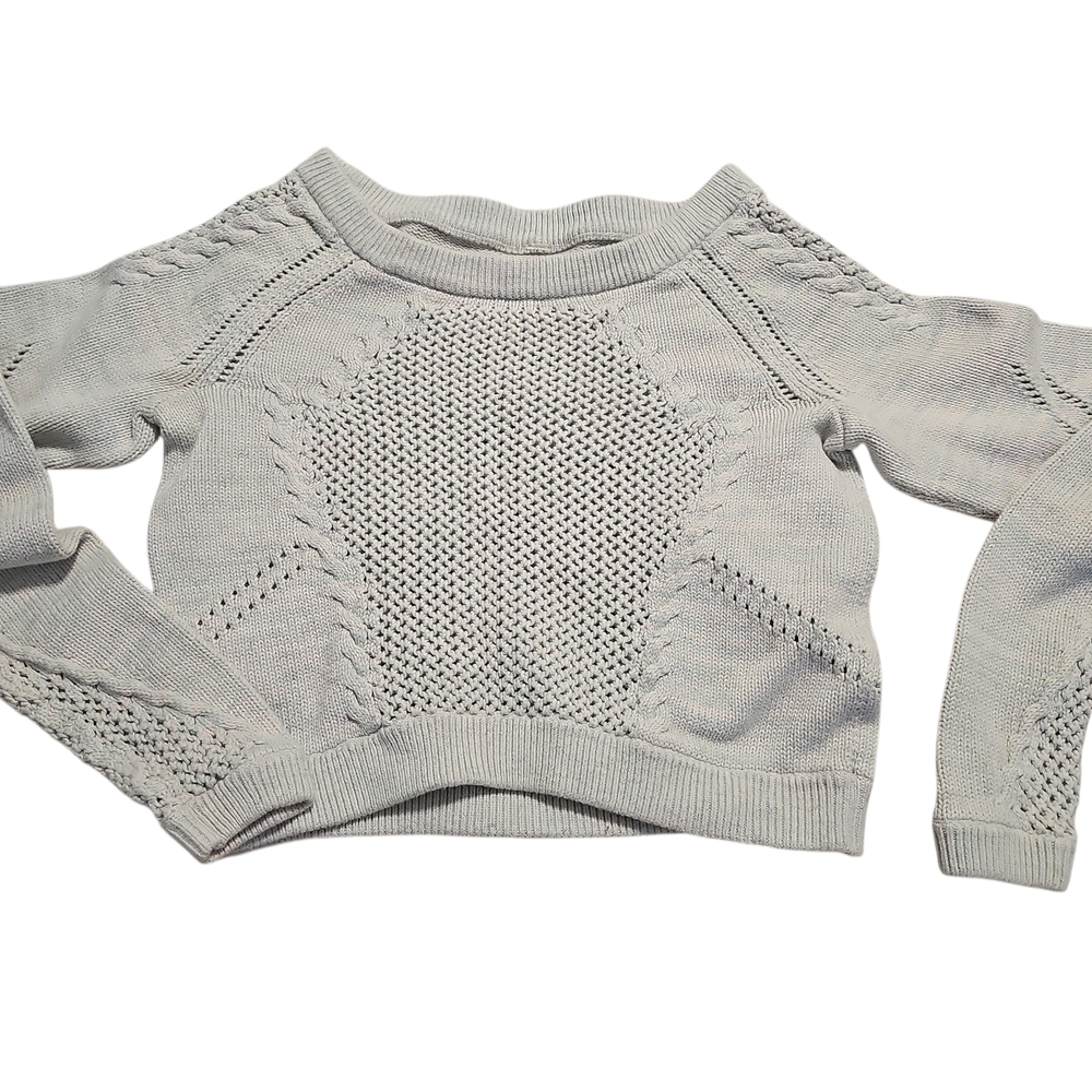Light Gray Knit Openwork Women's Sweater